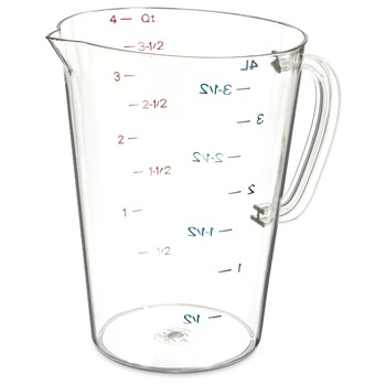 MEASURING CUPS AND SPOONS | Carlisle 4314507 1 gal. Commercial Plastic Measuring Cup - Clear