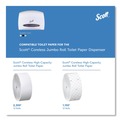 Toilet Tissue Dispensers | Scott 09603 14.25 in. x 6 in. x 9.75 in. Essential Coreless Jumbo Roll Tissue Dispenser - White image number 8