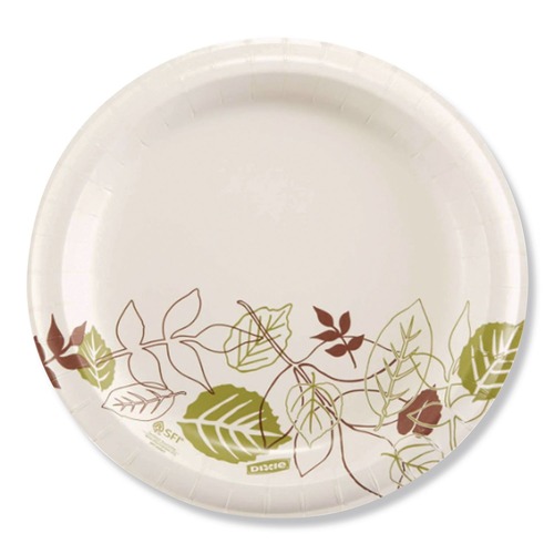 Plates | Dixie UX9PATHPB Pathways 8.5 in. Diameter Mediumweight Paper Plates (600/Carton) image number 0