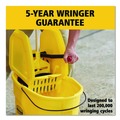 Buckets & Wringers | Rubbermaid Commercial FG757788YEL 35 qt. WaveBrake 2.0 Down-Press Plastic Bucket/Wringer Combos - Yellow image number 7