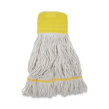 MOP HEADS | Boardwalk BWK501WH 5 in. Headband Cotton/Synthetic Super Loop Wet Mop Head - Small, White (12/Carton)