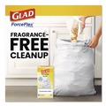 Drawstring & Kitchen Bags | Glad 22541 ForceFlex Kitchen Drawstring Trash Bags, Drawstring, 13 gal, Unscented, 23.47 x 25.38, White, 110 Bags/Box, 3 Boxes/Carton image number 5