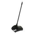 Dust Pans | Rubbermaid Commercial FG253100BLA 12.5 in. x 37 in. Lobby Pro Polypropylene with Vinyl Coat Upright Dustpan with Wheels - Black image number 2