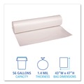 Low-Density Trash Bags | Boardwalk X8647DCKR01 43 in. x 47 in. 56 gal. 1.4 mil Low-Density Can Liners - Clear (100/Carton) image number 3