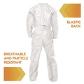 Hand Sanitizing Wipes | Ansell KCC 49103 A20 Zip Front, Elastic-Back, Wrists, and Ankles Breathable Particle Protection Coveralls - Large, White (24/Carton) image number 2