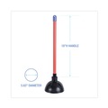 Toilet Plungers | Boardwalk 528188 18 in. Plastic Handle 5.63 in. dia. Toilet Plunger - Red/Black (6/Carton) image number 6