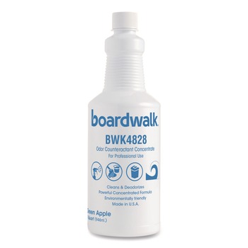Boardwalk 103Q-P-000I012M-26-21430 32 oz. Bottle Liquid Deodorizer - Green Apple (12/Carton)