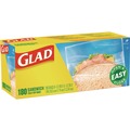Resealable Bags | Glad 60771 6.5 in. x 5.5 in. Fold-Top Sandwich Bags - Clear (2160/Carton) image number 3