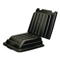 Waste Receptacle Lids | Rubbermaid Commercial FG461300BLA Hinged Dome Lid for Cube Truck - Black image number 1