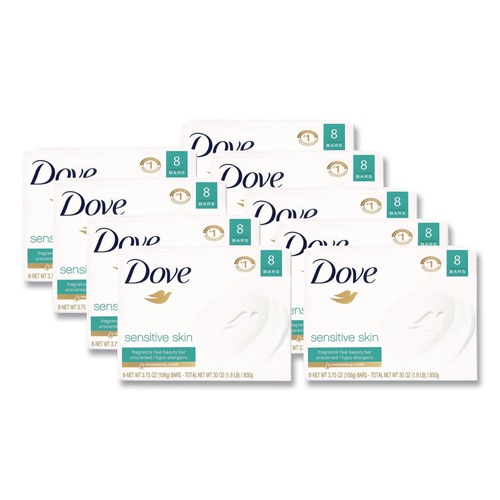 Hygiene Bar Soaps | Dove CB613789 4.5 oz. Sensitive Skin Bath Bar - Unscented (72/Carton) image number 0