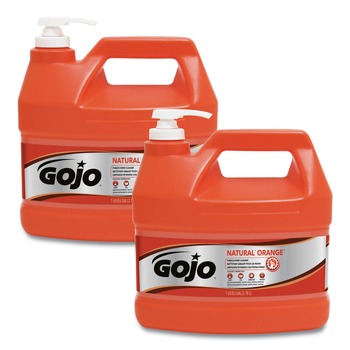HAND SOAPS | GOJO Industries 0955-02 1 gal. Pump Bottle NATURAL ORANGE Pumice Hand Cleaner - Citrus (2/Carton)
