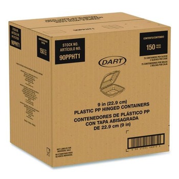 CLEANING CLOTHS AND WIPES | Dart 90PPHT1 9 in. x 8.75 in. x 3 in. ProPlanet Microwaveable Plastic Hinged Containers - Clear (150/Carton)