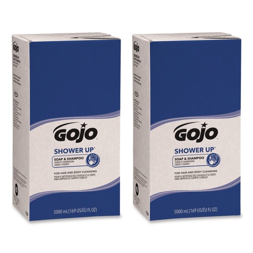 Shampoos, Conditioners, & Body Washes | GOJO Industries 7530-02 5000 mL Refill Bag SHOWER UP Soap and Shampoo - Clean (2/Carton) image number 0