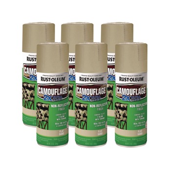 Rust-Oleum 339004 12 oz. Aerosol Can Camouflage Spray Paint - Flat Sand (6/Carton)