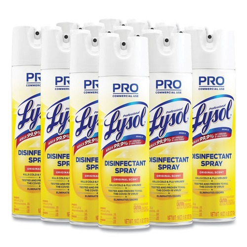Disinfecting & Cleaning Solutions | Professional LYSOL Brand 36241-04650 19 oz. Aerosol Spray Disinfectant Spray - Original Scent (12/Carton) image number 0