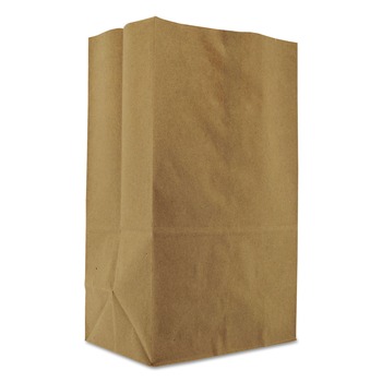 Ross & Wallace Paper Products 110401 10.13 in. x 6.75 in. x 14.38 in. 1/8 BBL 57 lbs. Capacity Squat Paper Grocery Bags - Kraft (500/Bundle)