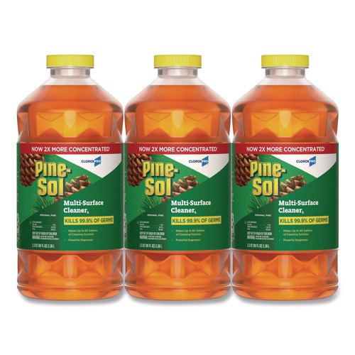 Disinfecting & Cleaning Solutions | Pine-Sol 60606CT CloroxPro 80 oz. Bottle Multi-Surface Cleaner Disinfectant Concentrated - Original Pine Scent (3/Carton) image number 0
