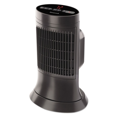 Heaters | Honeywell HCE311V 750 - 1500 Watts 10 in. x 7-5/8 in. x 14 in. Digital Ceramic Mini Tower Heater - Black image number 0