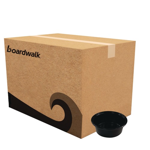 Cups | Boardwalk BWKPRTN15BL 1.5 oz. Polypropylene Souffle/Portion Cups - Black (2500/Carton) image number 0