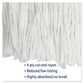 Mop Heads | Boardwalk BWK2020REA #20 Cut-End Rayon Wet Mop Head - White image number 6