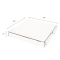 Pizza Boxes | Karat FP-PBF16W 16 in. x 16 in. x 1.97 in. Corrugated Paper Boxes - White/Brown (50/Bundle) image number 6