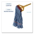 Mop Heads | Boardwalk BWKLM30311L Looped End Wideband Cotton/Synthetic Mop Heads - Large, Blue (12/Carton) image number 3