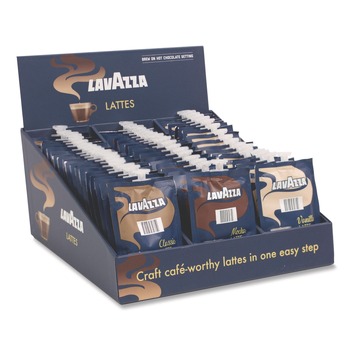 Lavazza 48728 Classic/Mocha/Vanilla Freshpacks Latte Merchandiser Kit (54/Carton)