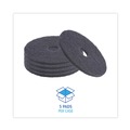 Floor Pads-Stripping | Boardwalk BWK4016BLA 16 in. Diameter Stripping Floor Pads - Black (5/Carton) image number 4