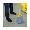 Mop Heads | Boardwalk BWK2016B #16 Cut-End Standard Head Cotton/Synthetic Fiber Mop Head - Blue (12/Carton) image number 8
