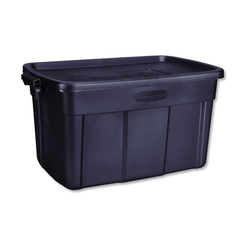 Office Boxes & Bins | Rubbermaid RMRT310000 Roughneck 20.4 in. x 32.3 in. x 16.7 in. 31-Gallon Storage Box - Dark Indigo Metallic image number 0