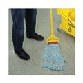 Mop Heads | Boardwalk BWK1400LEA EchoMop with Looped-End Synthetic/Cotton Wet Mop Head - Large, Blue image number 6