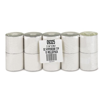 PRODUCTS | PM Company 9325 2.25 in. x 70 ft. Impact Printing Carbonless Paper Rolls - White/Canary (10/Pack)