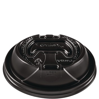 Dart OPT1224TGB Optima Reclosable Lids for Hot Paper Cups Fits 12 oz. to 24 oz. Hot Paper Cups - Black (1200/Carton)