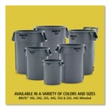 Indoor Waste Receptacles | Rubbermaid Commercial FG264360YEL 44 Gallon Plastic Vented Round Brute Container - Yellow image number 4