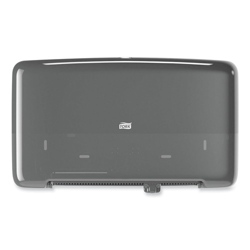 Toilet Tissue Dispensers | Tork 5555290 17 in. x 5.69 in. x 10.13 in. Elevation Bath Tissue Mini-Jumbo Roll Twin Dispenser - Black (1/Carton) image number 0