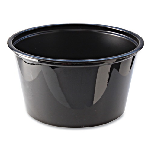 Cups | Fabri-Kal 000000000009505145 4 oz. Plastic Portion Cups - Black (20/Carton) image number 0