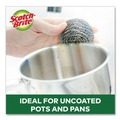 Grill Scrubbers | Scotch-Brite 84 Stainless Steel Scrubber - Silver (12/Carton) image number 3
