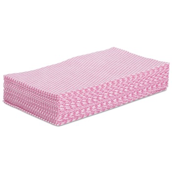 Boardwalk BWK-N8140 12 in. x 21 in. Foodservice Wipers - Pink/White (200/Carton)