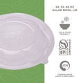 Food Containers & Lids | Eco-Products EP-SBLID Salad Bowl Lid for 24, 32, 48 oz. Bowls - Clear (300/Carton) image number 7