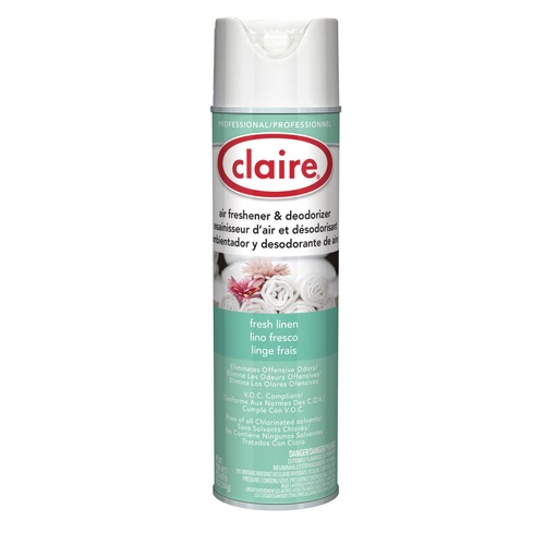 Air Fresheners & Odor Eliminators | Claire CL163 10 oz. Aerosol Spray Aerosol Air Freshener and Deodorizer - Fresh Linen (1/Carton) image number 0
