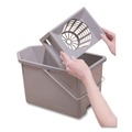 Buckets & Wringers | Rubbermaid Commercial FG619400STL 15 qt. Pail/Strainer Combination - Steel Gray image number 2