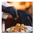 Food Service Disposable & Single Use Gloves | Ammex BX346100 9.5 in. Long 3 mil Powder-Free Industrial Nitrile Gloves - Large/Black (1000/Carton) image number 2