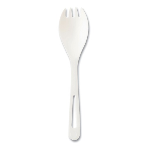 Disposable Sporks | World Centric RK-PS-B TPLA Compostable Plastic Cutlery Spork - White (1000/Carton) image number 0