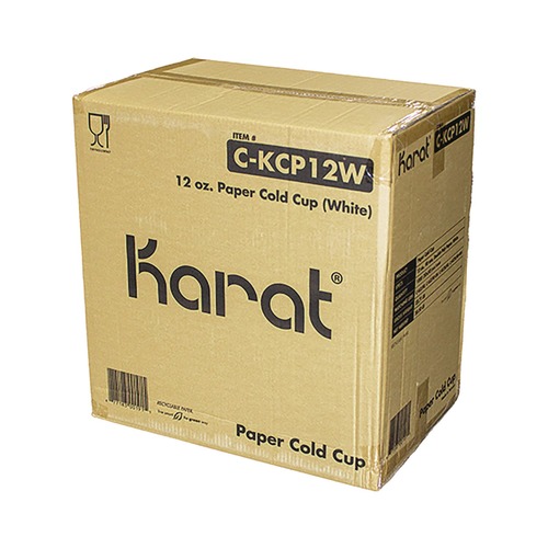 Cups | Karat C-KCP12W 12 oz. Double Poly Paper Cold Cups - White (1000/Carton) image number 0