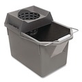Buckets & Wringers | Rubbermaid Commercial FG619400STL 15 qt. Pail/Strainer Combination - Steel Gray image number 1