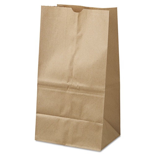 Grocery Bags | Ross & Wallace Paper Products 100326500PK/BL 8.25 in. x 5.25 in. x 16.13 in. #25 Squat Size Grocery Paper Bags - Kraft (500/Bundle) image number 0