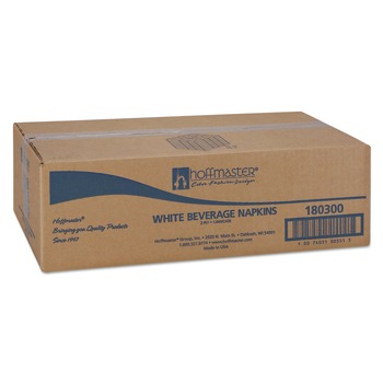 BEVERAGE NAPKINS | Hoffmaster 180300 2-Ply 9-1/2 in. x 9-1/2 in. Regal Embossed Beverage Napkins - White (1000/Carton)