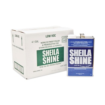 STAINLESS STEEL CLEANERS | Sheila Shine SSCA128 1 Gallon Can Low VOC Stainless Steel Cleaner and Polish (4/Carton)