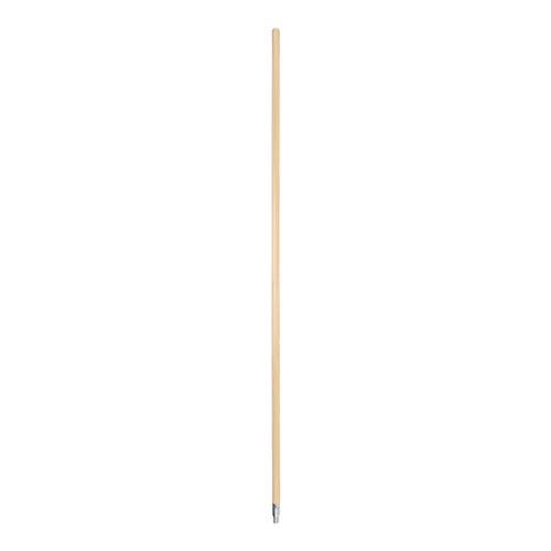 Handles & Braces | Boardwalk BWK136 0.94 in. x 60 in. Metal Tip Threaded Hardwood Broom Handle - Natural image number 0