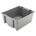 Office Boxes & Bins | Rubbermaid Commercial FG173100GRAY Palletote 2 cu ft. Capacity 23.50 in. x 19.50 in. x 10 in. Stack and Nest Box - Gray image number 0